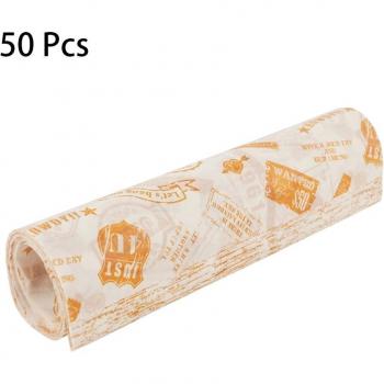 Papier d'emballage pour hamburgers et snacks, 50 pièces