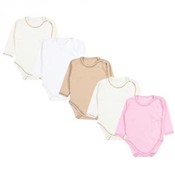 TupTam Babywickelbody Set – 5x Langarm in Gelb/Weiß – Unisex