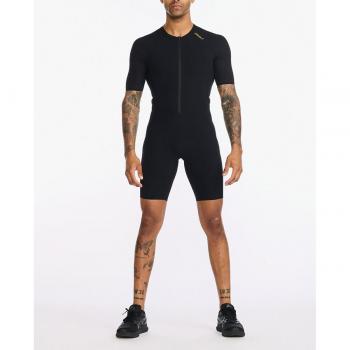 2XU Black/Gold Light Speed Tech Sleeved Trisuit, Male, Size S