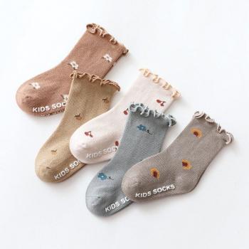 Pares de calcetines para niños y niñas de 1 a 12 años, estampado flores