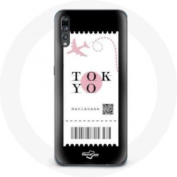Coque Noir Souple Billet d'Avion pour Huawei P20