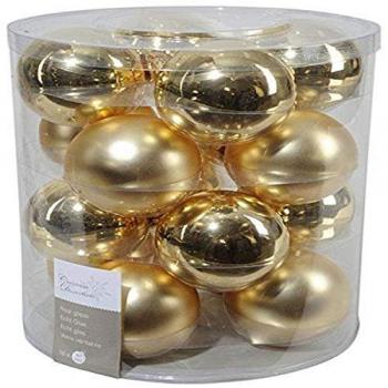 Set di 16 Palline in Vetro Shiny e Matt Ø 8 cm Color Oro Chiaro