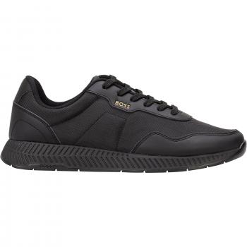 BOSS pour homme. 50536481 Chaussures Titanium Runn noir (44), Plat, Lacets, Sport