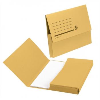 MWT Foolscap Document Wallet with Half Flap 285gsm Yellow