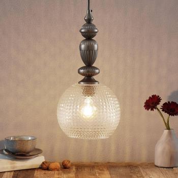Lampada Talisa a sospensione con vetro decorativo