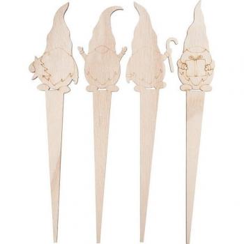 Gartenstecker Wichtel aus Holz