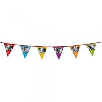 Décoration holographique fanions 90 ans – 8 m