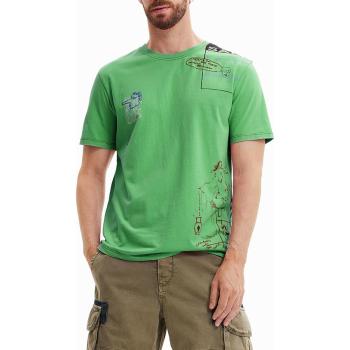 T-shirt Desigual XL homme broderies artistiques vert