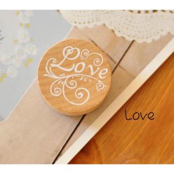 Sello Redondo de Madera – Scrapbooking