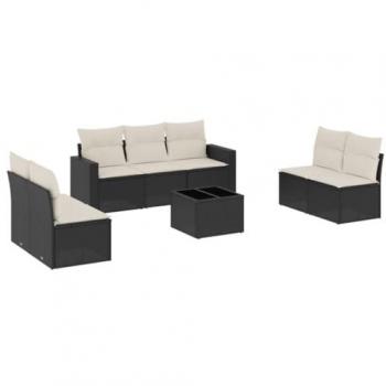 Black Synthetic Rattan Garden Furniture Set