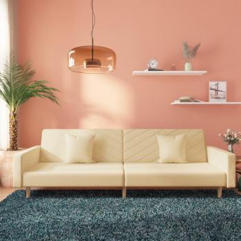 VidaXL 2-Sitzer Schlafsofa mit 2 Kissen in Cremefarbe