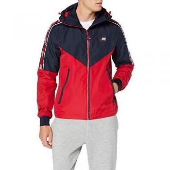 Chrom‑Stripe Herren-Cagoule von Superdry Rot/Marin M