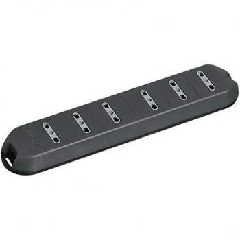Presa multifunzione con 6 prese e 2 porte USB grigio