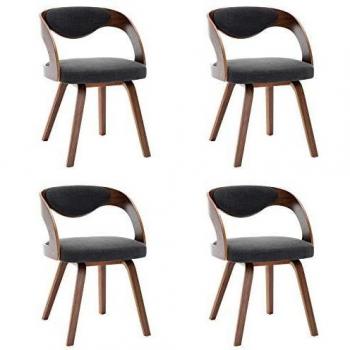 Set de Sillas de Comedor 4 Unidades Diseño Gris Oscuro