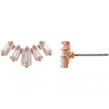 Buckley London Damen‑Ohrhänge 1,5 cm rotvergoldet – Zirkonia‑Detail