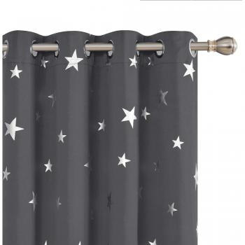 Deconovo Lot de 2 Rideaux Isolants Thermiques 140x260cm Gris Clair