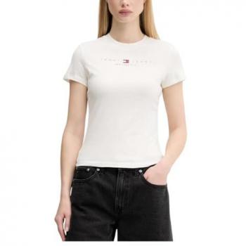 Tommy Jeans T‑shirt bianca lana Vintage White