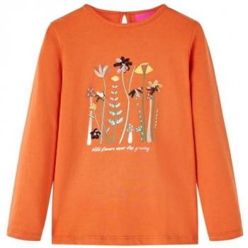 VidaXL Kinder-Langarmshirt Burnt Orange 128