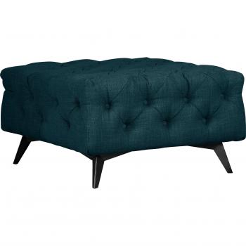 Polsterhocker Glynis, Leonique, raffinierte Knopfheftung, Fußfarbe anpassbar