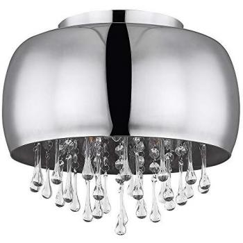 Plafonnier Cristal Fumé Dimmable avec Télécommande