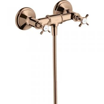 Armature de douche Axor Montreux, montage apparent, or rouge poli