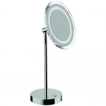 Specchio ingranditore 3x tondo con luce led da appoggio,