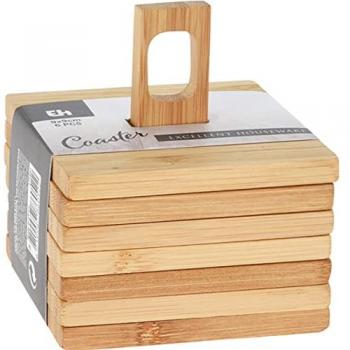 Sottobicchieri in Bambù con Base in Vetro