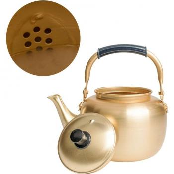 1pc Aluminum Tea Kettle (1L, Yellow, Anti-Leak)