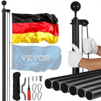 Kit mât de drapeau alliage d’aluminium dans le sol