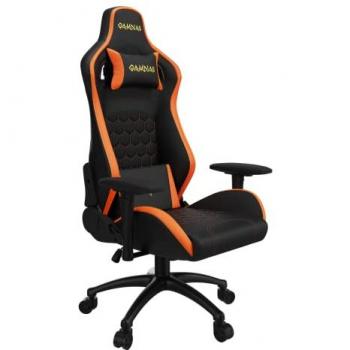 GAMDIAS Zelus M2 Sedia Gaming Nero Arancione Multi-Regolazioni Vinylpelle