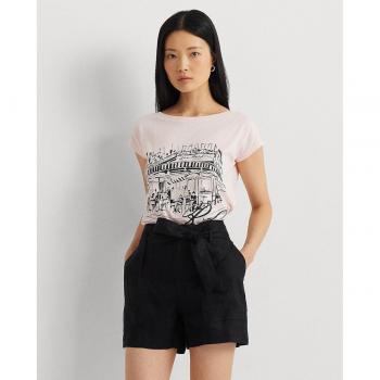 Lauren Ralph Lauren T-Shirt mit U-Boot-Ausschnitt für Frauen, Modell 'GRIETA', Größe S