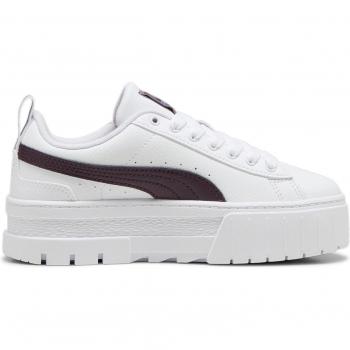 Puma Mayze Lth Junior Sneaker schneeweiß/schwarz
