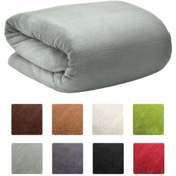 Coperta in microfibra di Beautissu Aurelia Grigio chiaro 240x220 cm