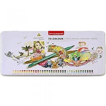 Bruynzeel 72-Color Twin-Tip Brush Pen Set