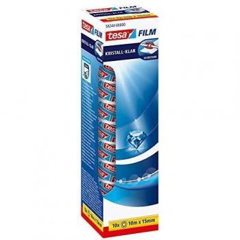 Tesa Transparent Adhesive Tape, 15 mm x 10 m, 10 Pack