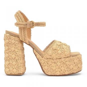 Sandalias Femeninas Castañer Fabiana en Rafia Floral