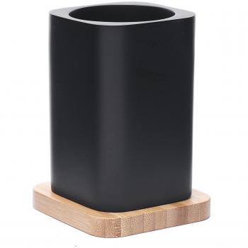 Optima Gobelet Homme Noir en Polyresine avec Bois de Bambou (HOM27)