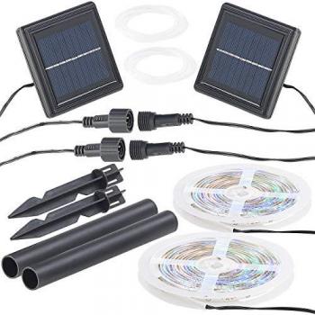 Ensemble de 2 Bandes Lumineuses LED Solaire 900 LED 3 m