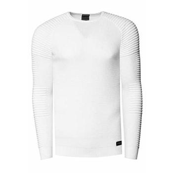 Rusty Neal Slim Fit Herrenpullover, Weiß, Rundhalsausschnitt, Größe L