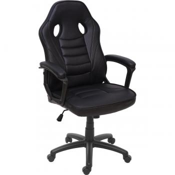 Drehstuhl MCW-F59, Gaming-Stuhl, Kunstleder schwarz