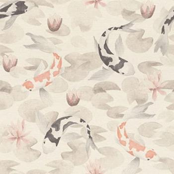 Koi Fish Beige Wallpaper – Nobu Collection