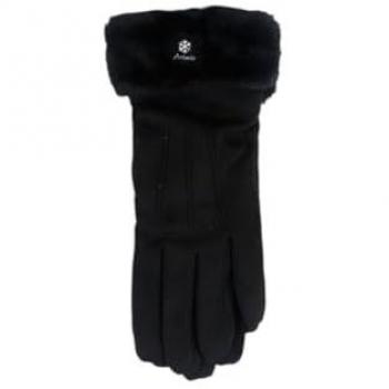 Kunstpelz Winterhandschuhe für Damen mit Touch-Funktion (Schwarz)
