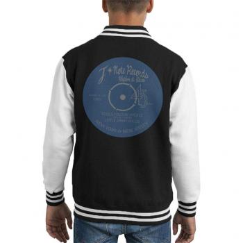 Kid's Varsity Jacket – Cloud City 7F Note Records The Sopranos (Black/White)