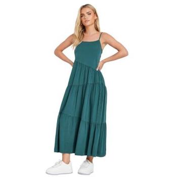 Teal Petite Acid Wash Asymmetric Dress (Size 6)