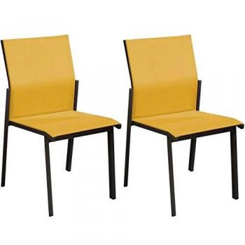 Chaises de Jardin empilables Delia (Lot de 2) Moutarde