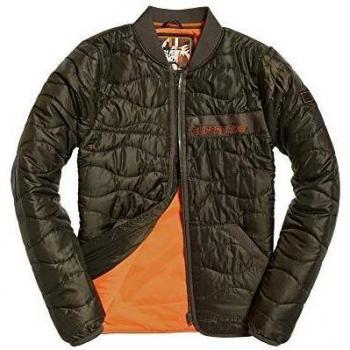 Superdry Herren‑Kombi „Air Corps“: Gepolsterte Jacke in verwaschener Kaki S