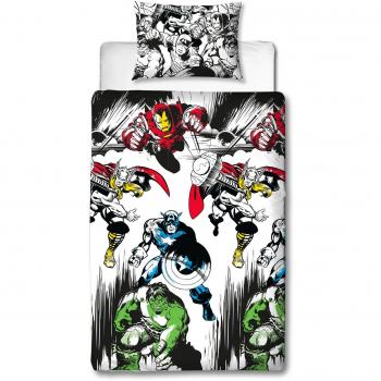 Marvel Graphic Duvet Cover Set with Reversible Feature and Pillowcase