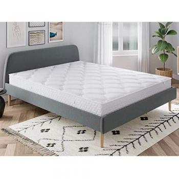 Pack Confort 160x200 : Matelas Spring, Lit Gris Foncé, Sommier Mousse HD