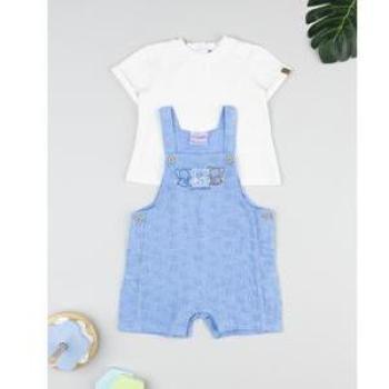 Moda Baby: Camiseta + Macacão Linho Estilo