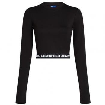 Tee con logo Karl Lagerfeld a maniche lunghe nera